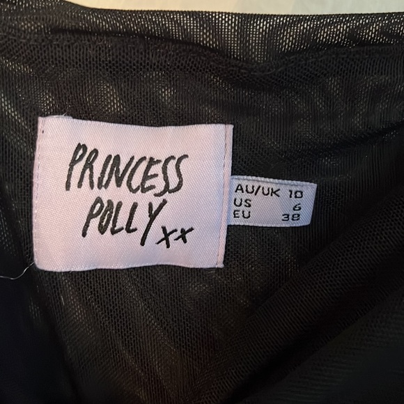 Princess Polly Mesh Bodysuit, Black, Size 6 - Picture 2 of 2